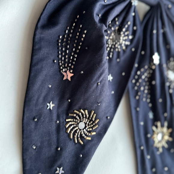 Beautiful embroidered beaded luxury hair bow accessory women girls holiday space - Picture 3 of 8